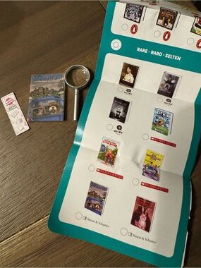 Miniature Book Set with Silver Handheld Magnifier